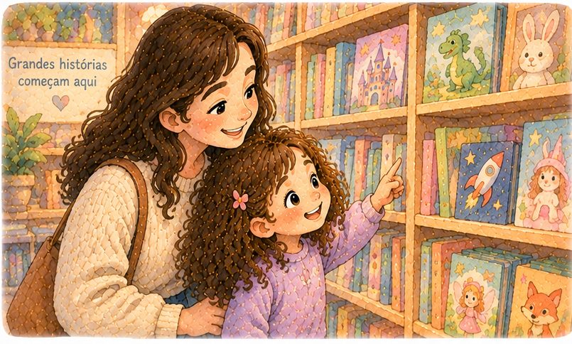 Ilustração da história infantil Como Escolher Livros Infantis: 8 Critérios para Encontrar Histórias que a Criança Vai Gostar