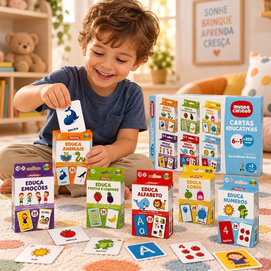 Cartas Educativas 6em1 +200cartas GGB Mundo Curioso