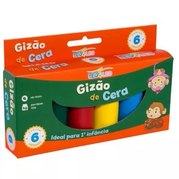 Gizao De Cera Meu Primeiro Giz 6 Cores Escolar Infantil